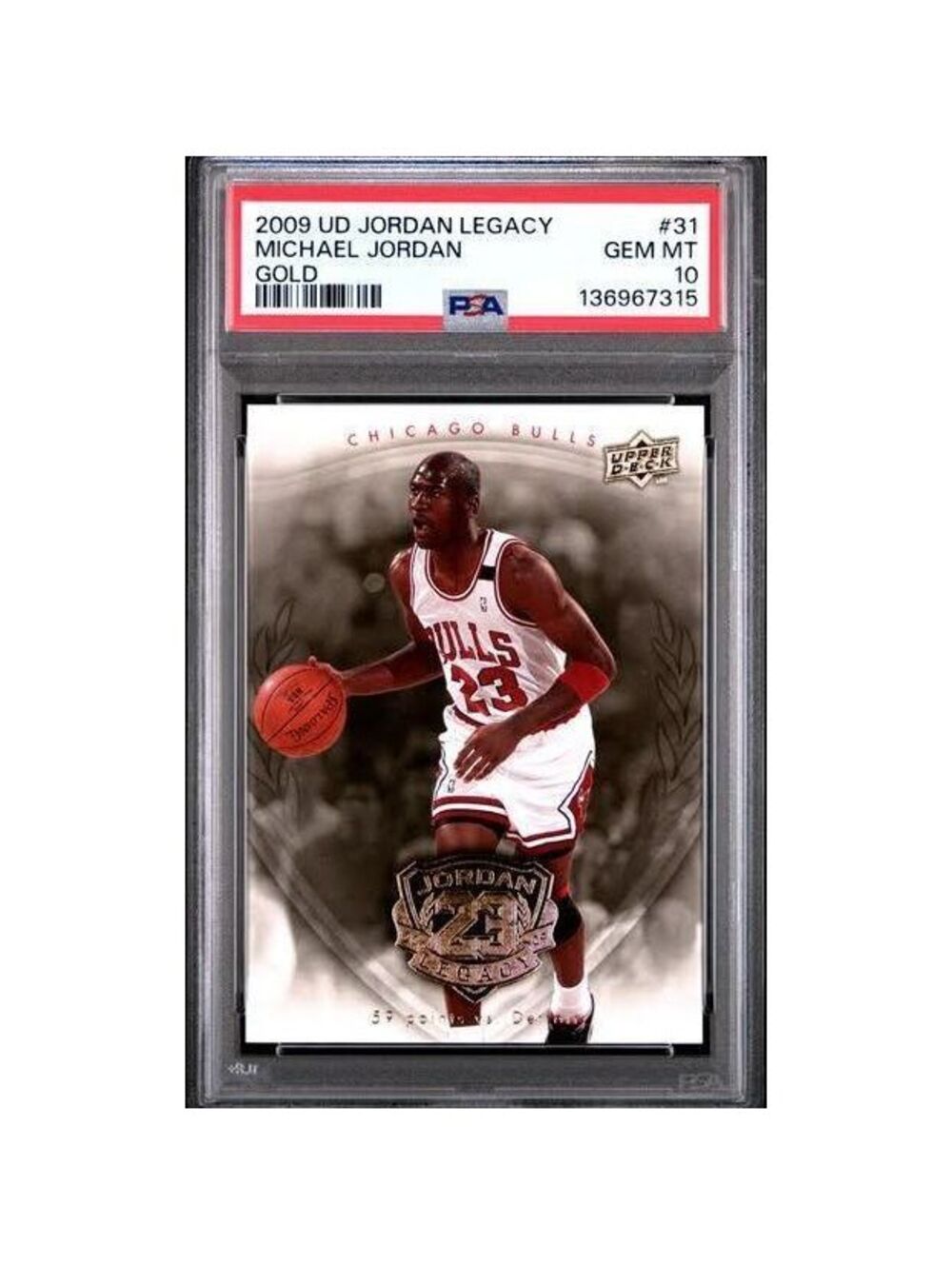 Michael Jordan Gold 2009 Upper Deck Jordan Legacy #31 NBA Chicago Bulls PSA 10